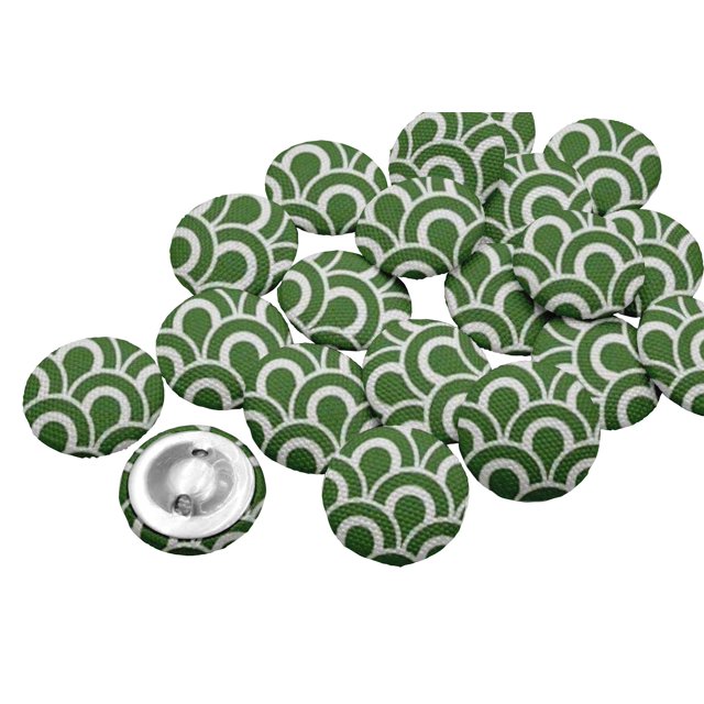 IBA Indianbeautifulart Green 1 Inch Buttons For Sewing Fancy Buttons For Crafts 2 Hole Scales Geometric Scrapbooking Canvas Buttons Pack Of 50