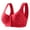 Red, variant on Women's Full Cup Print Thin Underwear Plus Size, Front Button, Wireless Sports Lace Bra Polyester Material, Multiple Cup Sizes Available