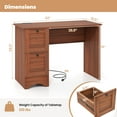 thumbnail image 3 of Costway 43" Home Office Desk with Charging Station Compact Study Writing Desk Walnut, 3 of 10