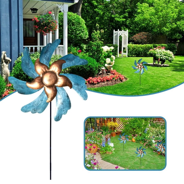 Molino De Viento De Hierro Forjado Para Jardín, Rotador De Viento En Forma De Flor, Molino De Viento De Metal Para Jardín, Patio, Terraza Monstrate HA036174-00