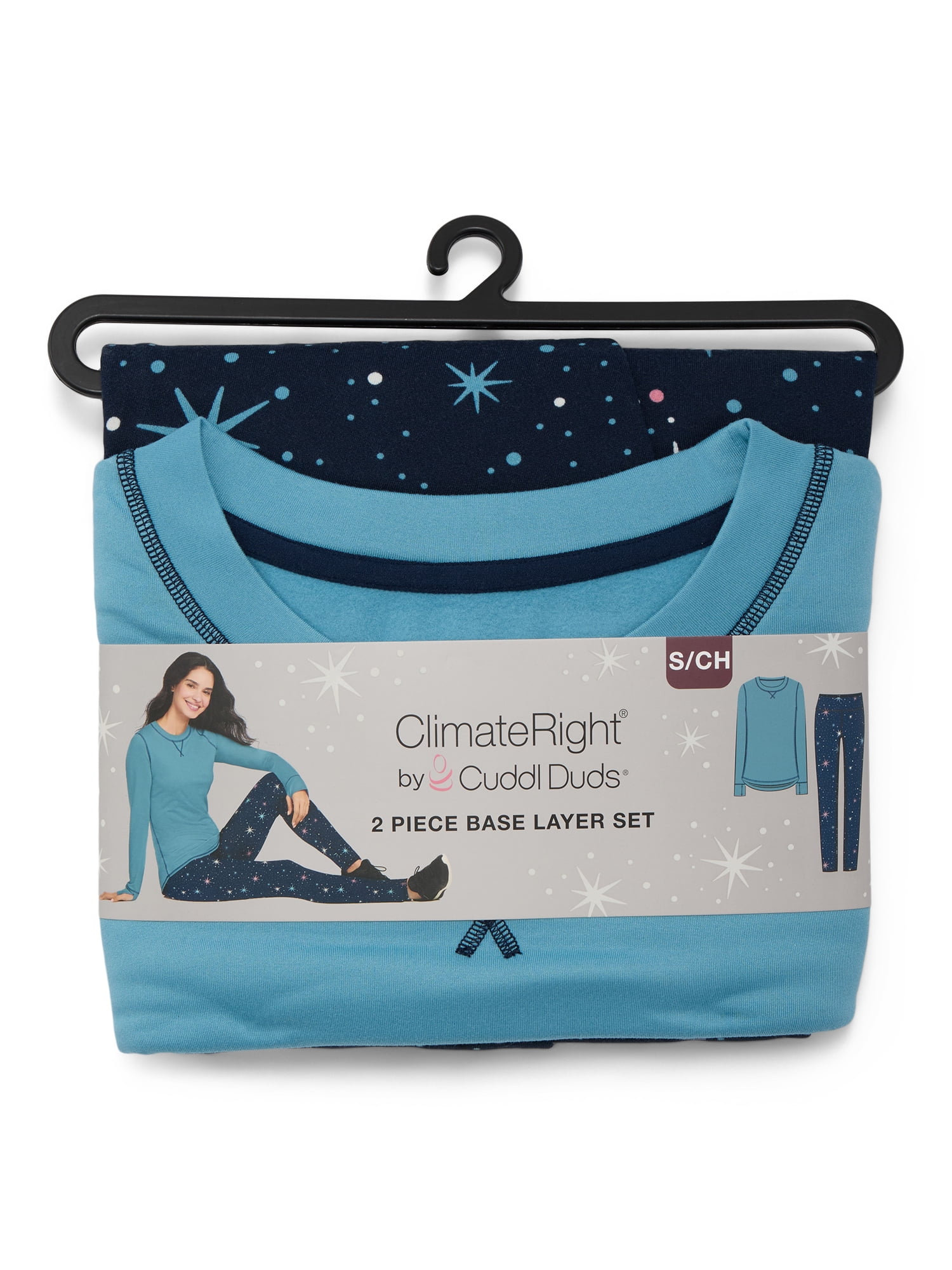ClimateRight by Cuddl Duds Women's Brushed Comfort Top and Leggings Thermal Base Layer 2-Piece Set, Sizes XS-XXL