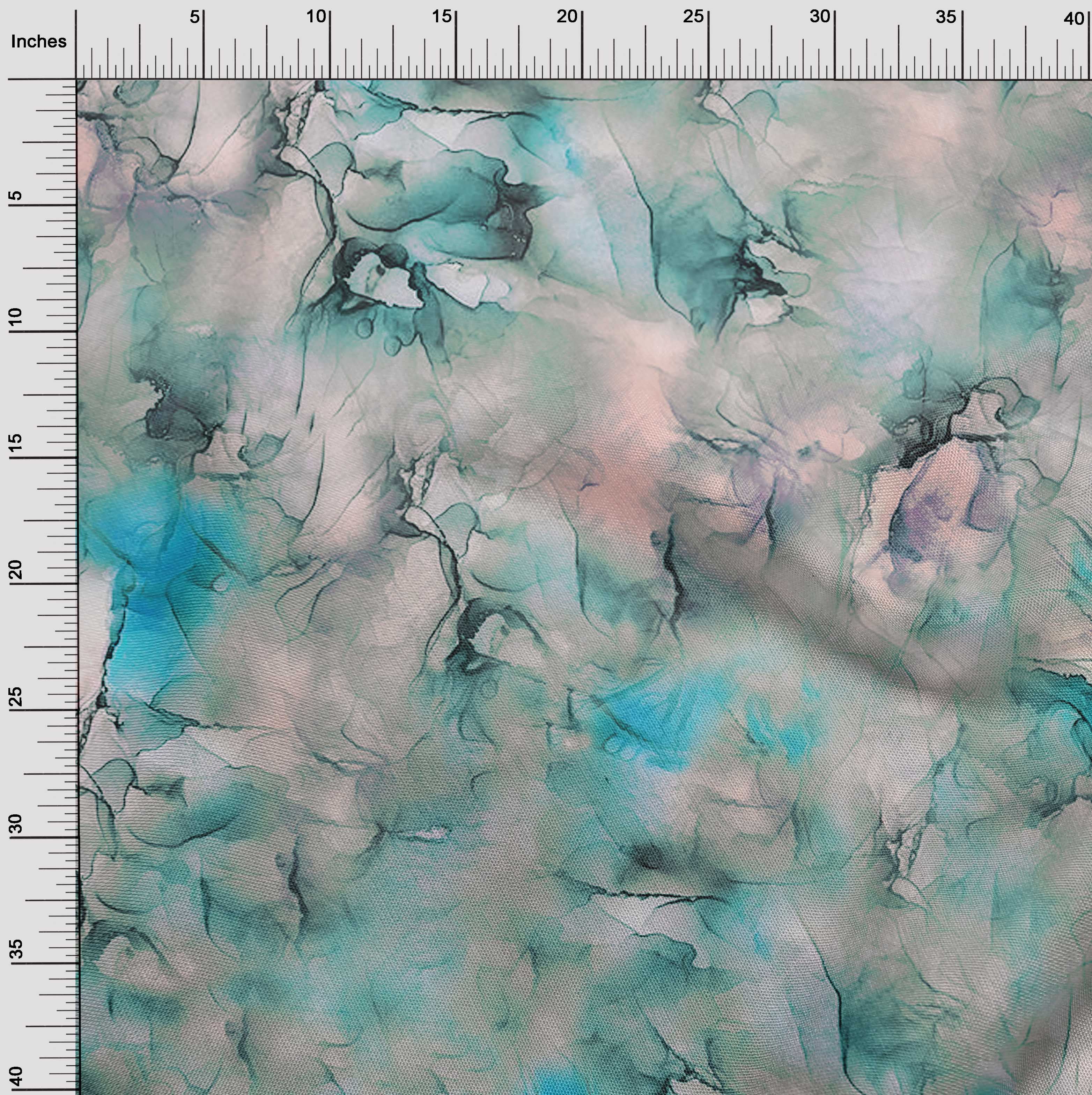 oneOone Cotton Flex Aqua Blue Fabric Abstract Floral Diy Clothing Quilting Fabric Print Fabric By Yard 40 Inch Wide
