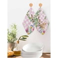 thumbnail image 2 of Spring Easter Kitchen Dish Towels for Drying Dishes Set of 3, Watercolor Floral Eggs Rabbits Leaf Pink Plaid Waffle Weave Microfiber Hand Tea Bathroom Towels Quick Dry & Absorbent Towel 12x12, 2 of 7