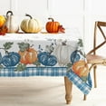 thumbnail image 1 of Thanksgiving Tablecloth Oval Fall Tablecloth Pumpkin Plaid Autumn Harvest Tablecloths Waterproof Thankgiving Decorations Printed Fall Table Cloth for Oval Tables 60 X 84 Inches, 1 of 5