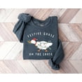 thumbnail image 3 of Festive Goose On The Loose Embroidered Sweatshirt | Funny Holiday Animal Crewneck Pullover, 3 of 6