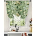 thumbnail image 3 of Green Summer Botanical Tie Up Curtains for Kitchen Bathroom Bedroom Windows 63 Inch Length, Yellow Spring Floral Balloon Drape Curtains Shade Rod Pocket Drapery Curtain Panel, 52"x63", 3 of 7