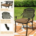 thumbnail image 4 of 9-Piece Patio Dining Set for 8, All Weather Cast Aluminum Outdoor Funiture Table and Chairs Set - 94.5” Rectangular Table and 8 Cushioned Dining Chairs, 2" Umbrella Hole, Khaki, 4 of 8