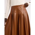 thumbnail image 5 of Scoop Women’s Faux Leather Pleated Midi Skirt, Sizes XS-XXL, 5 of 5