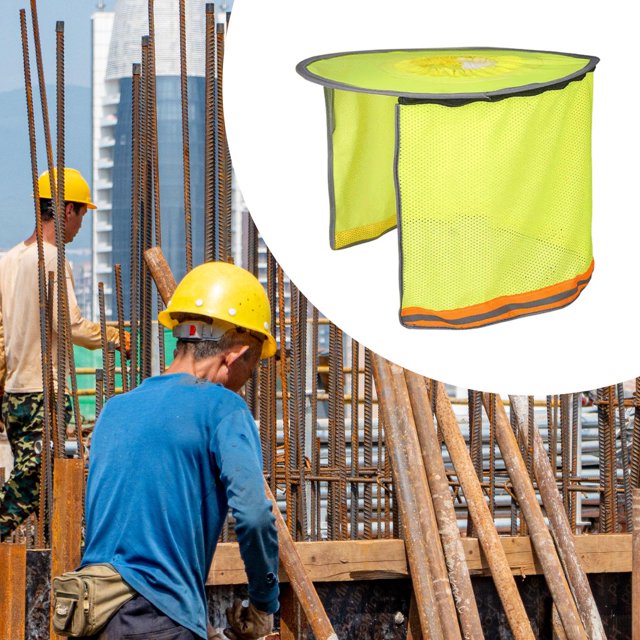 Accesorios de visor de sombrero duro Sombra de cuello de sombrero duro para pescar ciclismo de jardinería Amarillo