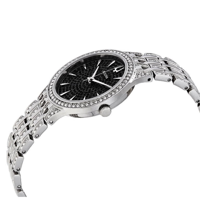 Bulova Phantom Black Pave Dial Stainless Steel Ladies Watch  display picture 1