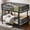 Black, variant on HICOMILA Queen Over Queen Bunk Bed with Ladders & Guardrails, Convertible Metal Bunk Bed with Upgraded Round-Pipe Design, Black