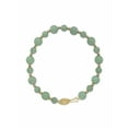 thumbnail image 2 of PalmBeach Jewelry Genuine Green Jade Beaded Bracelet in 14k Gold-plated Sterling Silver 8", 2 of 4