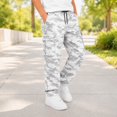 thumbnail image 2 of JAJAHO Kids Boys Cargo Jogger Pants With Multi Pockets Camouflage Casual Drawstring Loose Straight Leg Pants 5-16Y, 2 of 5