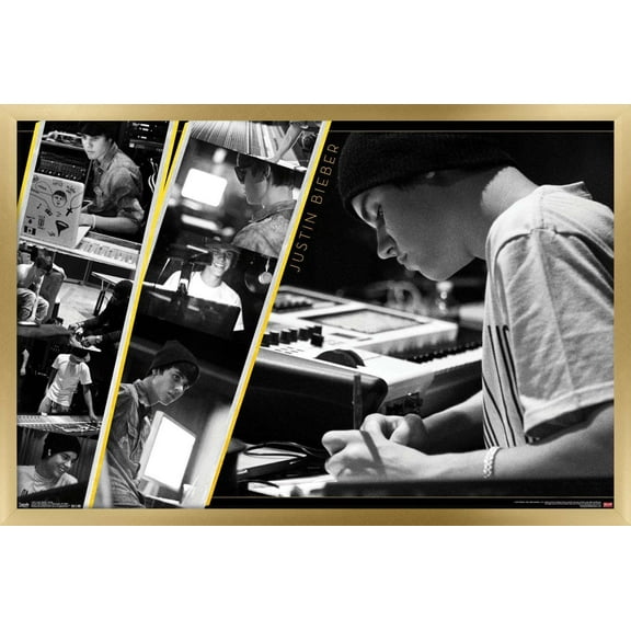 Justin Bieber - Studio Wall Poster, 22.375" x 34", Framed