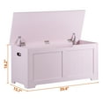 thumbnail image 5 of ZenSports 39''L Wooden Storage Chest Bench Box W/Safety Hinged Lid for Entryway, Bedroom Pink, 5 of 11