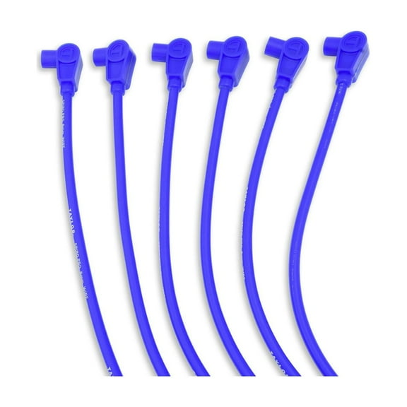 Taylor Cable 74676 Spark Plug Wire Set - Spiro-Pro - Spiral Core - 8 mm - Blue - Straight Plug Boots - HEI Style Terminal Fits select: 1994-1996,1997-2002 DODGE RAM 1500