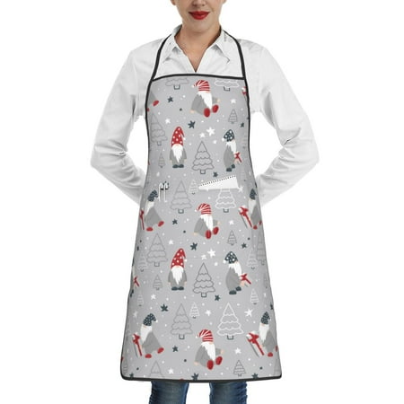 

Lukts Santa with Gifts Pattern Kitchen Apron Waterdrop Resistant Apron with adjustable Aprons for Women and Men with Pockets Cooking Apron