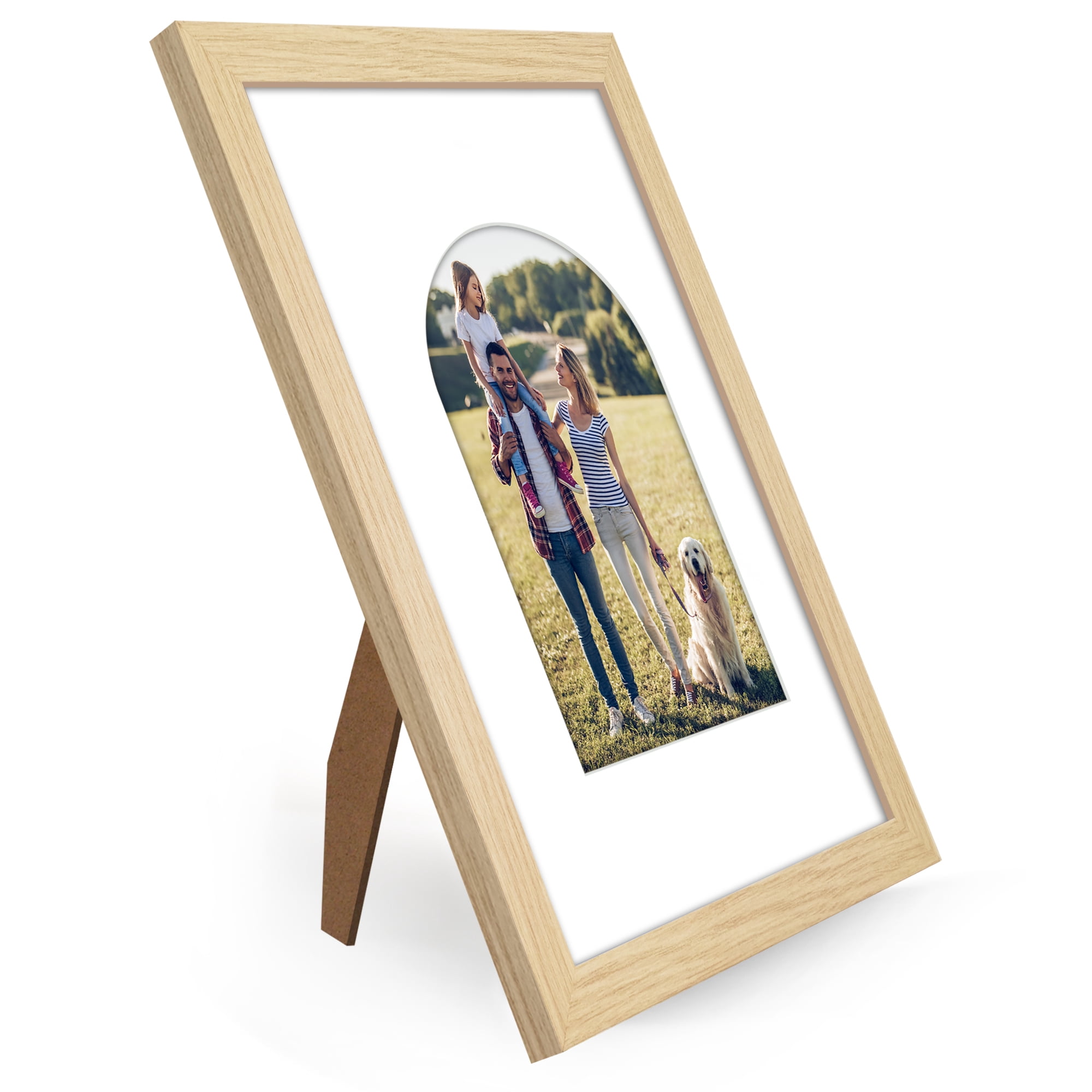 Americanflat 9x12 Picture Frame shaped natural elevate cherished photos unique expertly crafted border black - Oak