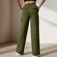 thumbnail image 6 of ZHYou Cargo Sweatpants for Women,High Waist,Elastic Waistband,Side Pockets,Wide Leg Joggers,Green,Size S, 6 of 9