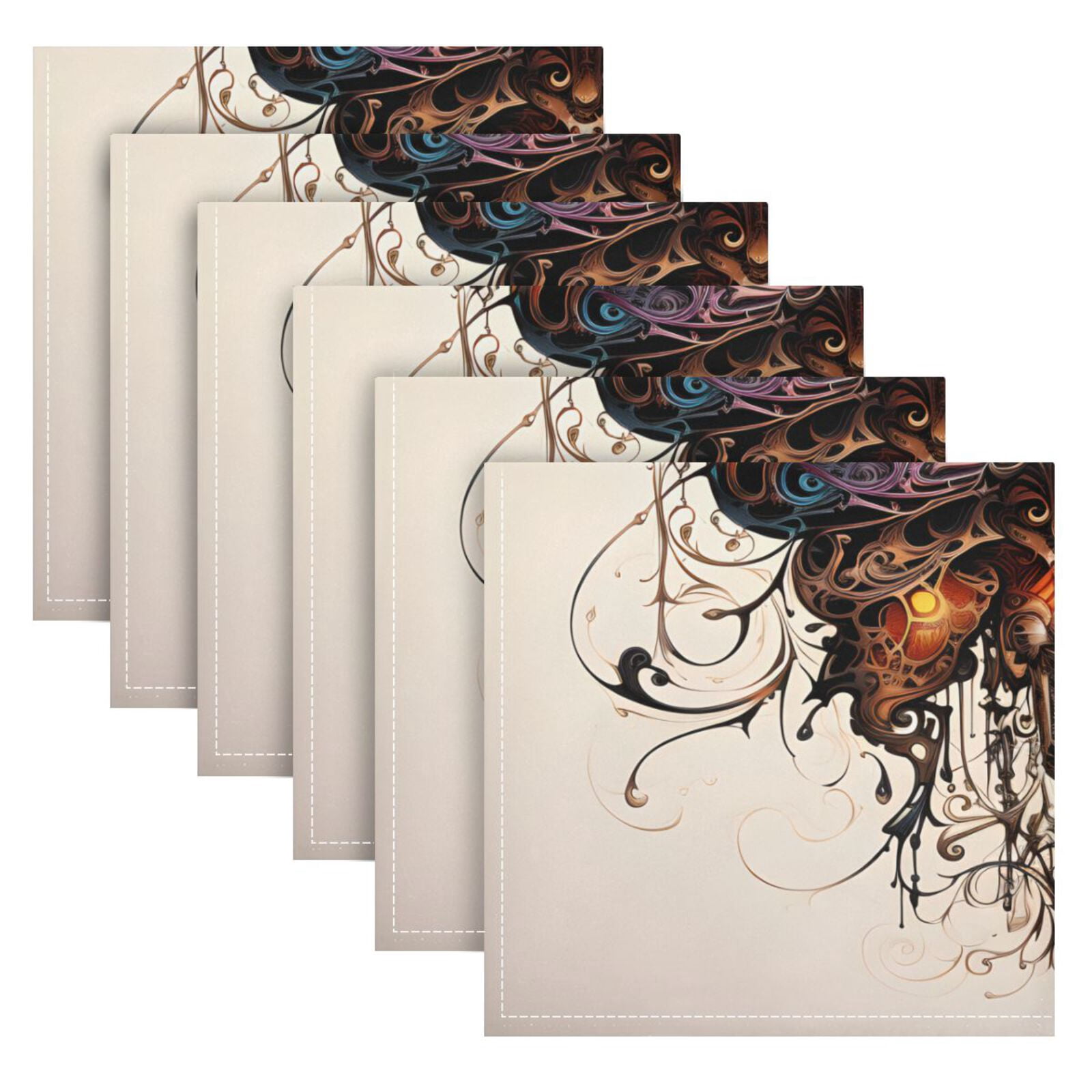 JSTEL Butterfly Punk Cloth Napkins Set of 6, 20x20 Inch Washable and Reusable Napkin for Decoupage Dinner Party Everyday Use