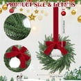 thumbnail image 2 of Small Christmas Norfolk Wreaths 12 Inch Christmas Kitchen Cabinet Mini Wreath Real Touch with Bow Ribbon for Xmas Front Door Window Chair Fireplace Table Pillar Farmhouse Decor, 2 of 8