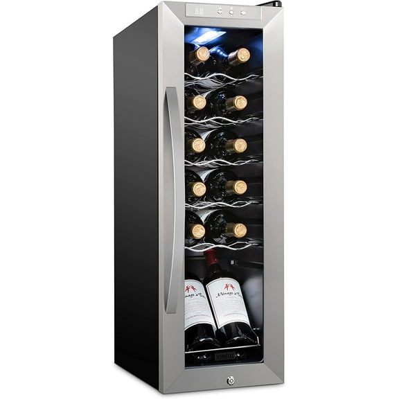 Schmecke 12-Bottle Beverage Cooler - Compact Wine & Drink Refrigerator