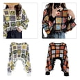 thumbnail image 2 of Hollow Out Crochet Knit Loose Sweater Long Sleeve Tassels Hem Cover Up Pullover Crop Top for Womens, 2 of 9