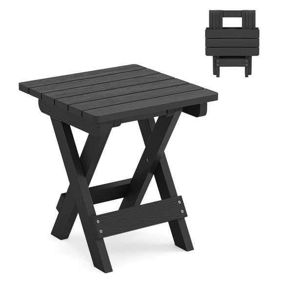 Mesa auxiliar plegable LUE BONA 36x32x37 cm negra HDPS