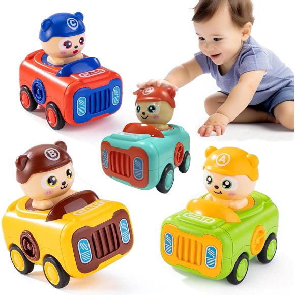 shiyou-Baby Car Dinosaur Toys, Press and Go Cars Toys Gifts for Kids Toddlers Ages 3+ (Bear)