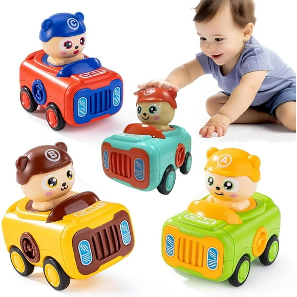 shiyou-Baby Car Dinosaur Toys, Press and Go Cars Toys Gifts for Kids Toddlers Ages 3+ (Bear)