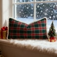 thumbnail image 4 of Plaid Holiday Decorative Lumbar Pillow Cover, 11.8X19.7In, Decorative Cushion Covers for Sofa Couch Bedroom (Green), 4 of 6