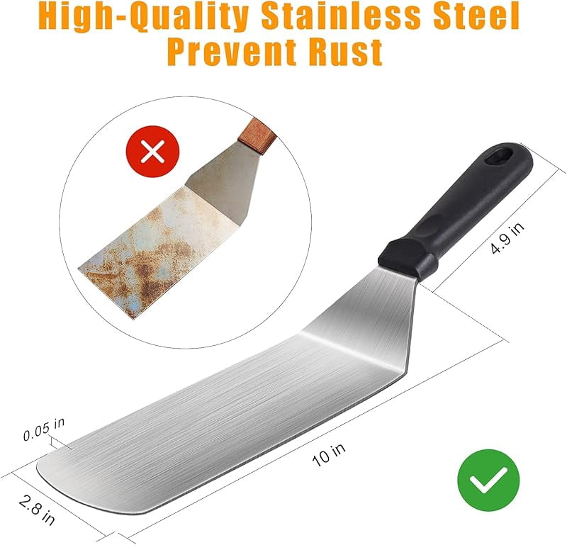 Griddle Accessories,15 Pcs Flat Top Grill Accessories kit for Blackstone and Camp,Stainless Steel BBQ Accessories with Spatula, Basting Cover,Tongs,Egg Mold & Carry Bag for Outdoor BBQ Teppanyaki