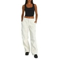thumbnail image 2 of Coduop Women's Loose Cargo Pants Casual Baggy Relaxed Fit Straight Wide Leg Trousers with Pockets, 2 of 6