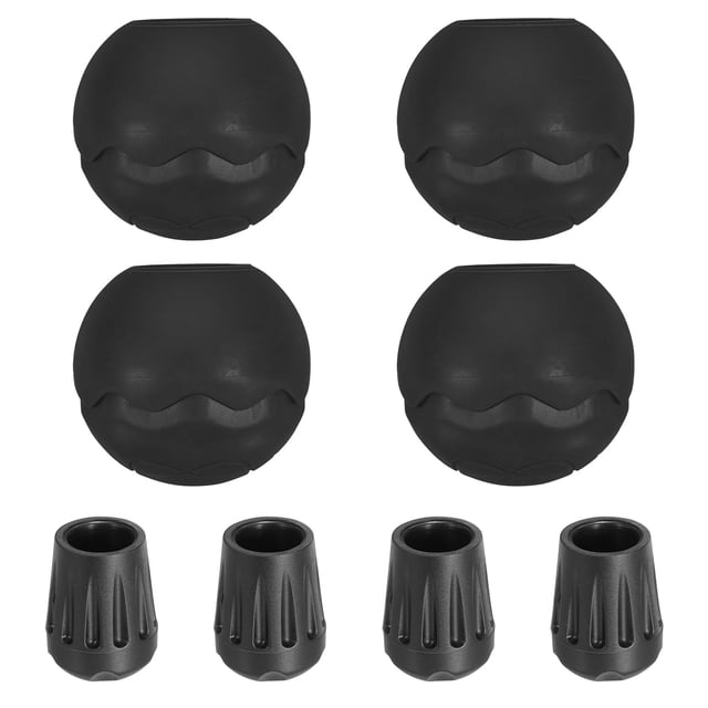 Unique Bargains 0.55'(14mm) Chair Feet Replacement Plastic Camping Chair Leg Tips Cap Protector Black 4 Pack