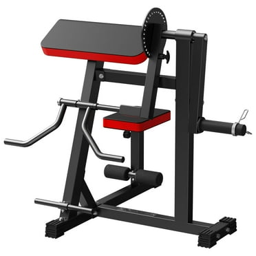 VIVISPECIAL Bicep Tricep Curl Machine, Plate Loaded Bicep Curls and Tricep Extension Machine with Foot Supports, 2 in 1 Exercise Equipment for Home Gym Workout Station