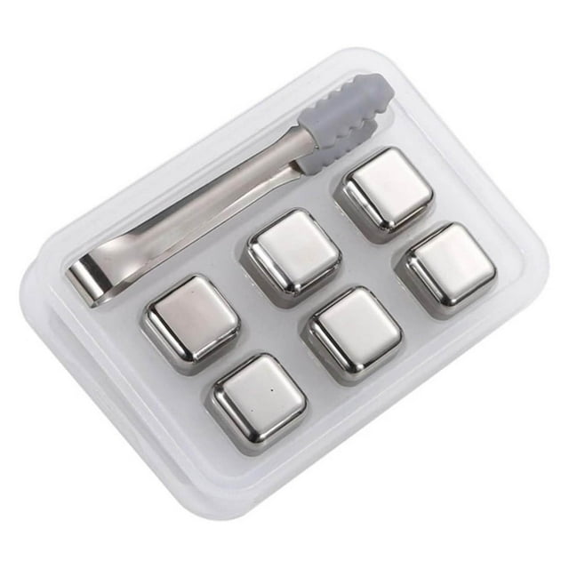for and Stone Set – Reusable Metal Ice Cubes with Tongs Stainless Steel Ice Cubes for Drinks Freezer Storage Durable Pearls