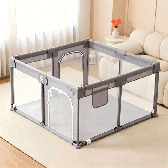 Joypony Extra-Large Baby Playpen, 50 x 50 x 27 in, Activity Play Yard for Baby, Breathable Mesh