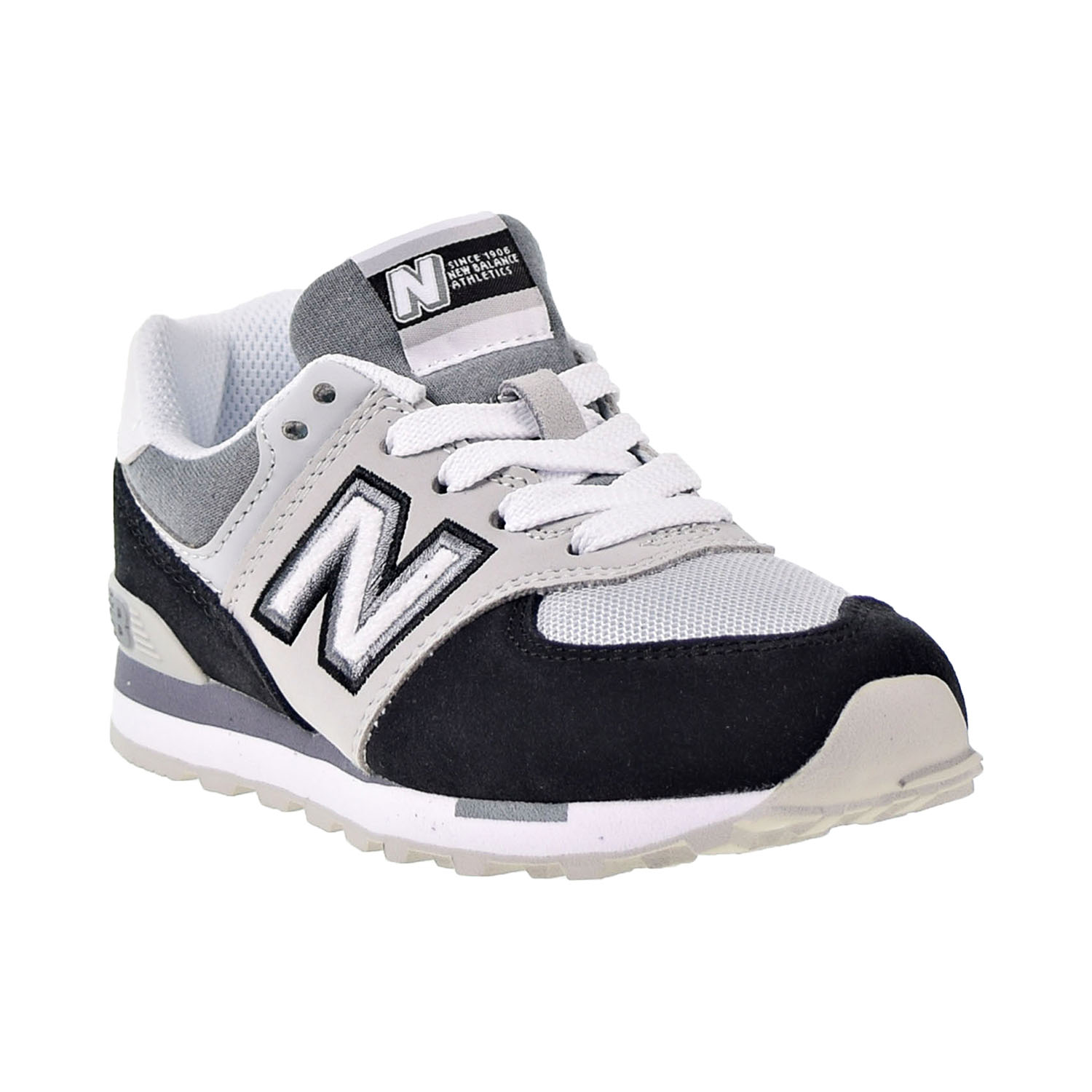 New Balance 574 Varsity Sport Little Kids Shoes Gray-Black-White pc574-nlc - image 2 of 6
