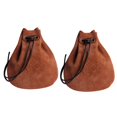 thumbnail image 1 of 2X Outdoor Leather Cheap Coin Purse Coin Bag Drawstring Pouch Calabash Jewelry Packing Bags, 1 of 5