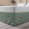 thumbnail image 1 of Nursery Bed Skirt, Childish Cartoon of Forest Animals Sitting Woodland Creatures, Elastic Bedskirt Dust Ruffle Wrap Around for Bedding Decor, 4 Sizes, Burnt Sienna and Laurel Green, by Ambesonne, 1 of 2