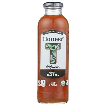Honest Tea Organic Bottled Tea Just Black Unsweetened. 16 Fl Oz
