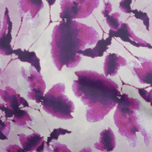 oneOone Rayon Purple Fabric Abstract-Blurred Floral Pattern Craft Projects Decor Fabric Printed By The Yard 56 Inch Wide