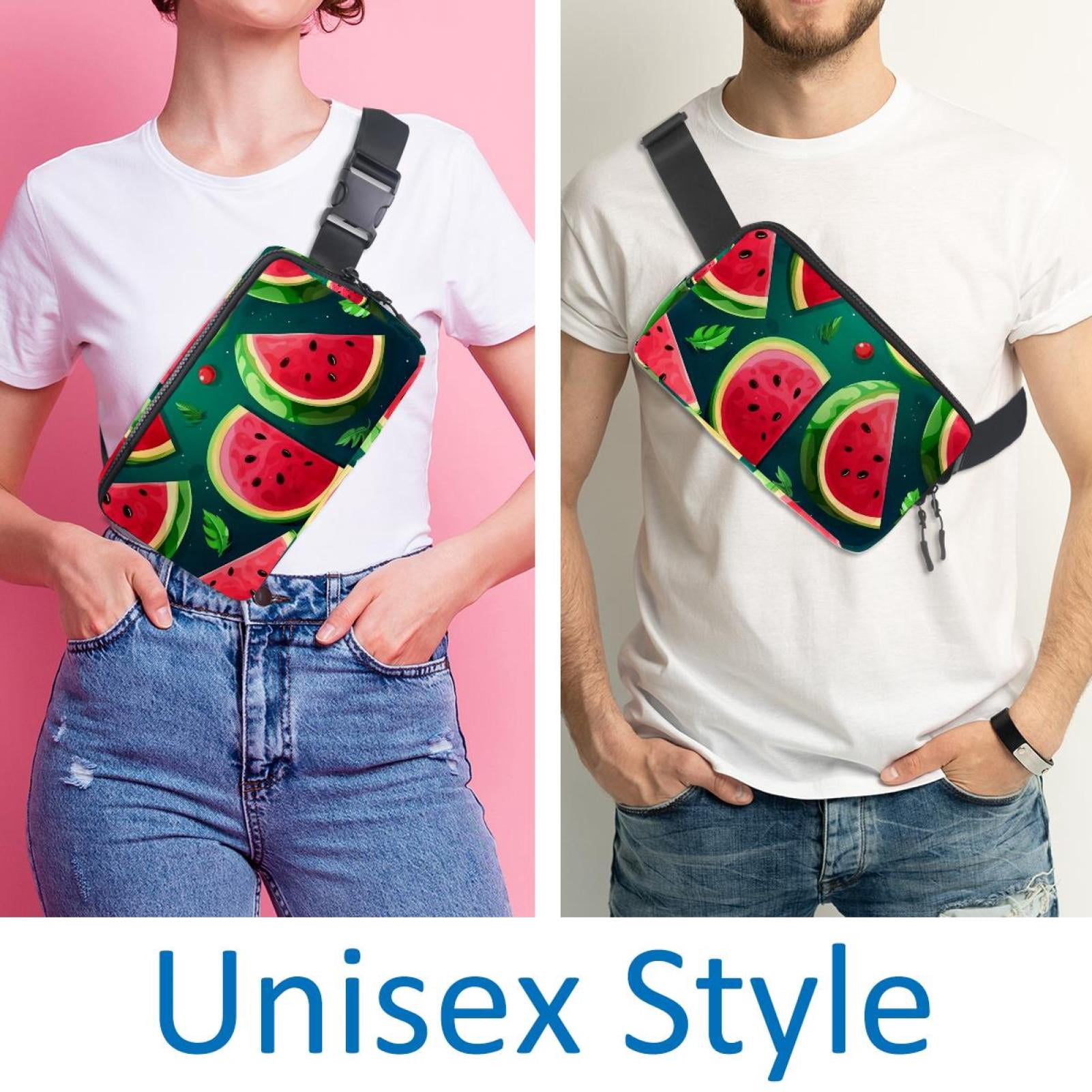 Watermelon Lightweight Adjustable Waist Bag with Extension Strap - Unisex Fanny Pack