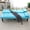 Blue + PVC + 2 Seat, variant on The 67-inch green PVC multi-functional sofa bed, with a foldable and cup holder design, makes it extremely convenient to turn the living room into a guest room