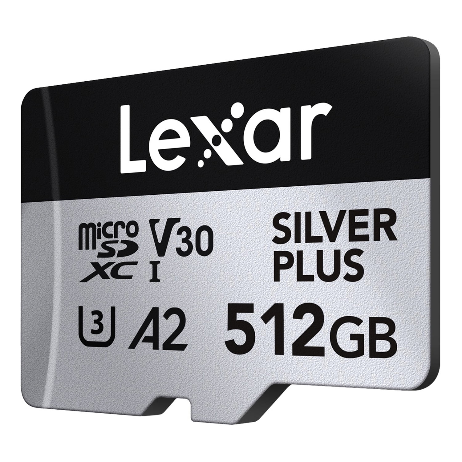 Lexar Professional SILVER PLUS Series microSDXC UHS-I Card with SD Adapter (512 GB), LMSSIPL512G-BNANU