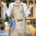 thumbnail image 6 of Pioneer Flower Floral Print Pattern Apron-Garden Aprons for Women with Pockets-Cotton Linen Waterproof Kitchen Cooking Gardening Aprons Adjustable for Kitchen,Cooking,BBQ and Salon 33x27 Inch, 6 of 7