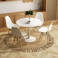 thumbnail image 2 of Table de Salle à Manger Moderne Ronde avec Base en Métal pour 4 Chaises, 2 of 10