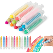 LVYOALIN Dustless Non-toxic Sidewalk Chalk with Holder, Assorted Colors, 12 Count