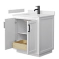 thumbnail image 3 of Wyndham Collection Miranda 30" Wood Single Bathroom Vanity in White/Matte Black, 3 of 6