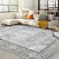 thumbnail image 2 of HOMERRY Boho Area Rug 5' x 7' Floral Rugs for Living Room Vintage Medallion Floor Cover, Gray, 2 of 6